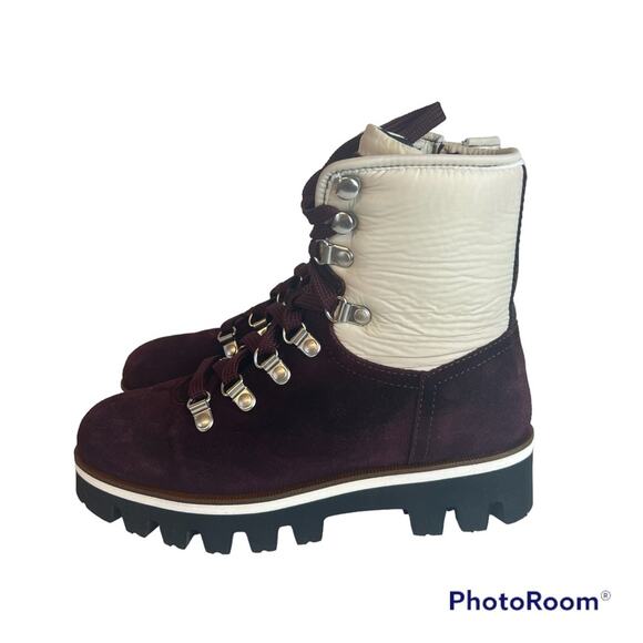 Aquatalia Morena Suede Lace Up Combat Boots Women 5.5 - Picture 4 of 11